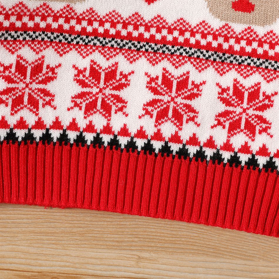 Christmas Baby Boy/Girl Allover Pattern Long-sleeve Knitted Sweater Red big image 5