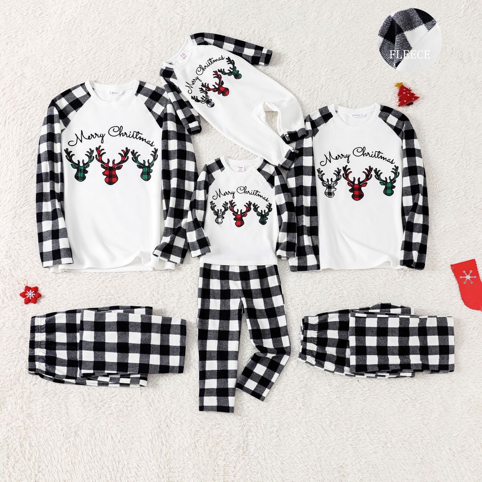 Natal Look de família Manga comprida Conjuntos de roupa para a família Pijamas (Flame Resistant) Preto e branco big image 1