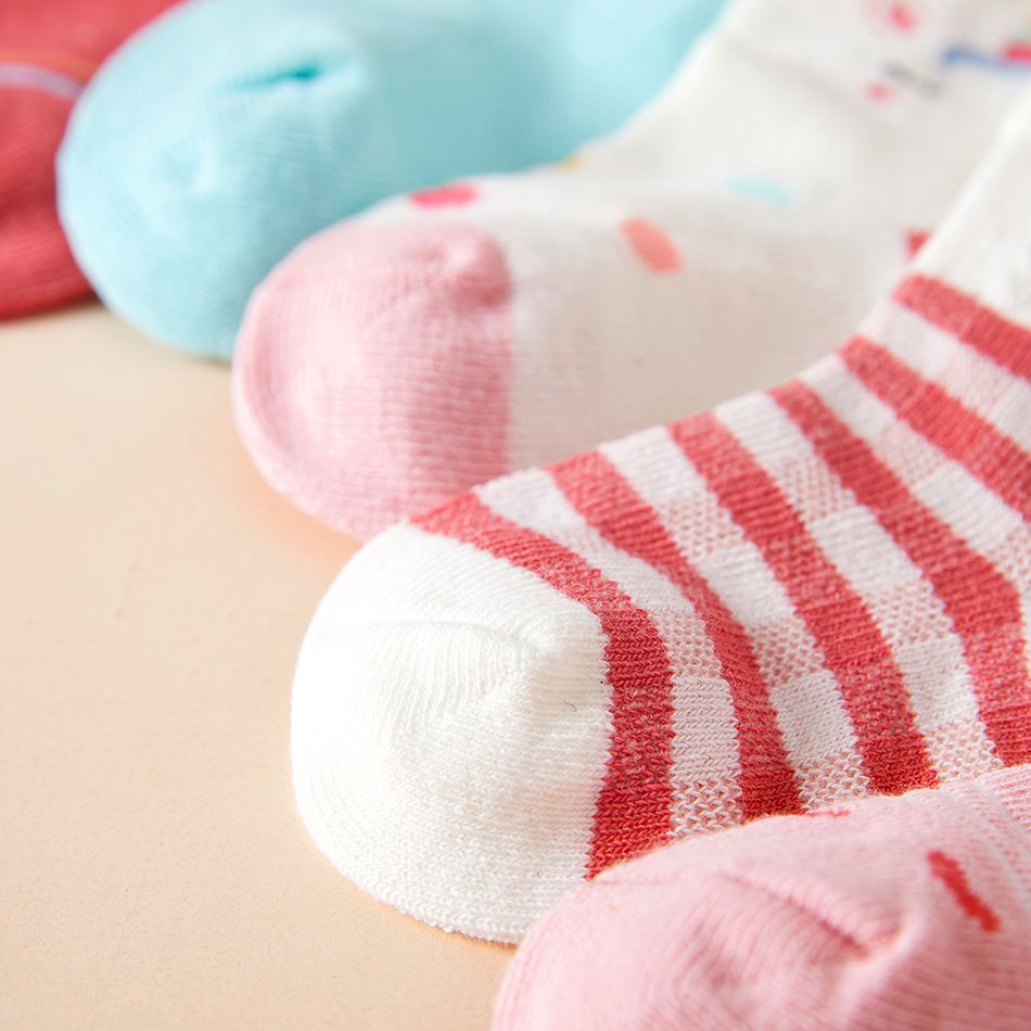 5-pairs Baby / Toddler Unicorn Print Socks Set Multi-color big image 5