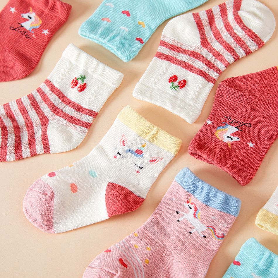 5-pairs Baby / Toddler Unicorn Print Socks Set Multi-color big image 2