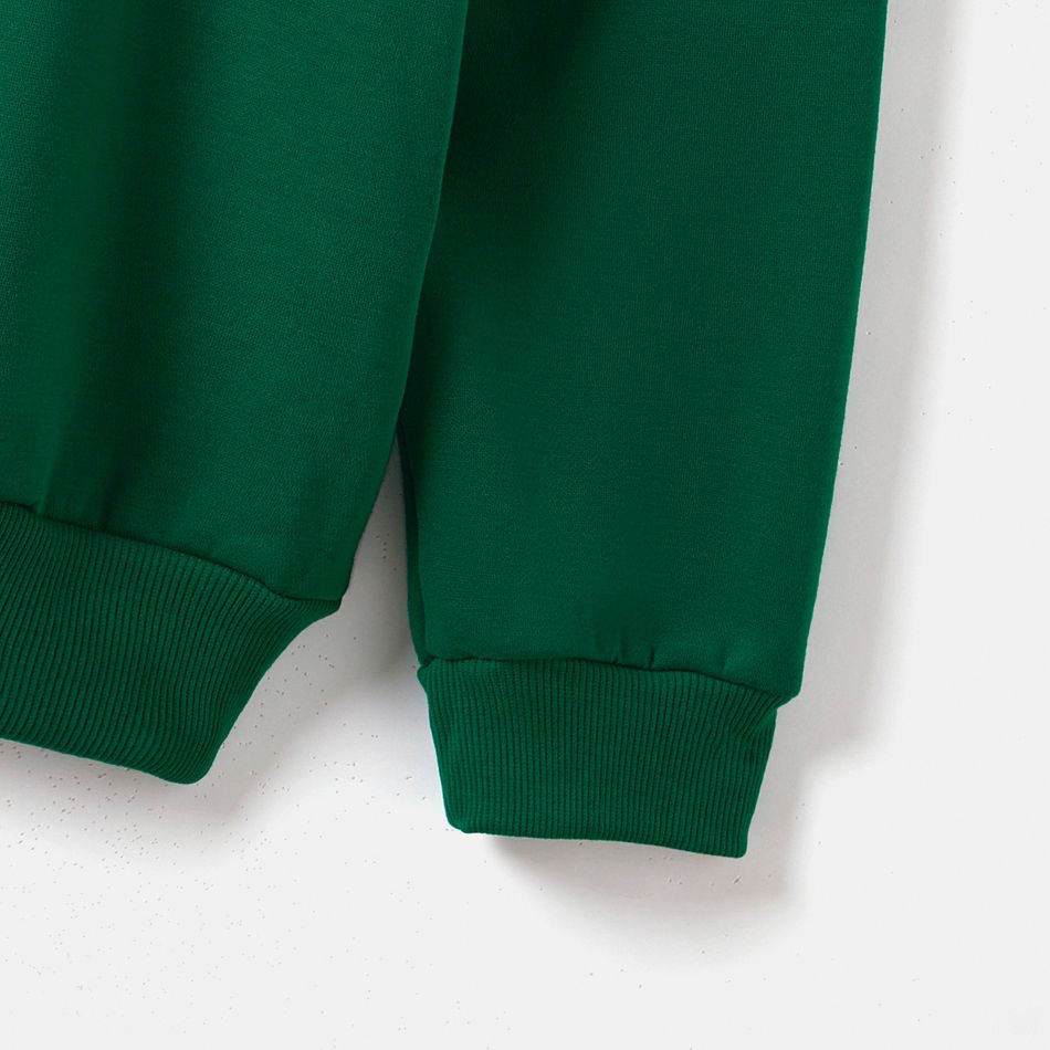Christmas Deer Embroidered Long-sleeve Family Matching Sweatshirts Green big image 4