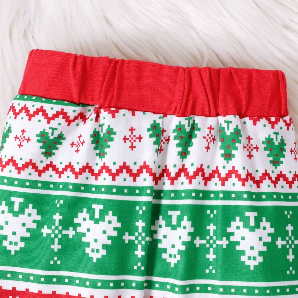 Christmas 3pcs Baby Boy/Girl 95% Cotton Long-sleeve Xmas Tree & Letter Print Red Romper and Pants with Hat Set Red big image 4