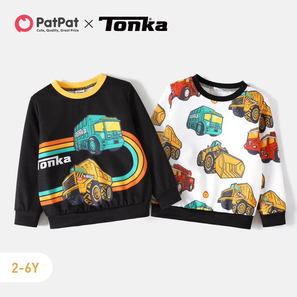 Tonka Toddler Boy Trucks Print Pullover Sweatshirt Black big image 6