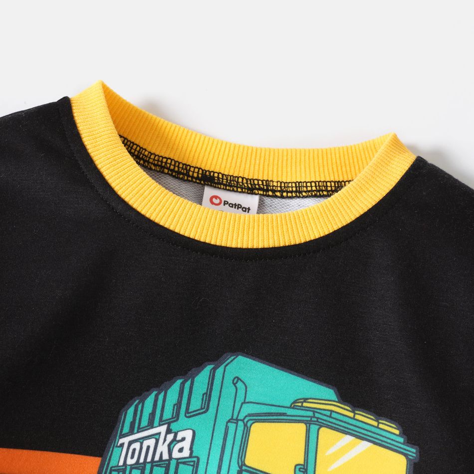 Tonka Toddler Boy Trucks Print Pullover Sweatshirt Black big image 4