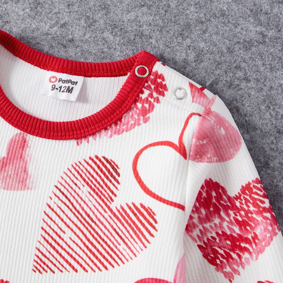 Valentine's Day Mommy and Me Allover Red Heart Print Long-sleeve Sweatshirts Red big image 7
