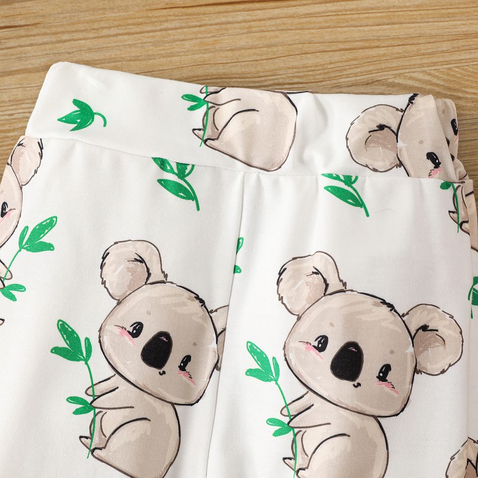2pcs Baby Boy/Girl 95% Cotton Long-sleeve Koala Graphic Romper and Pants Set Lightgrey big image 5