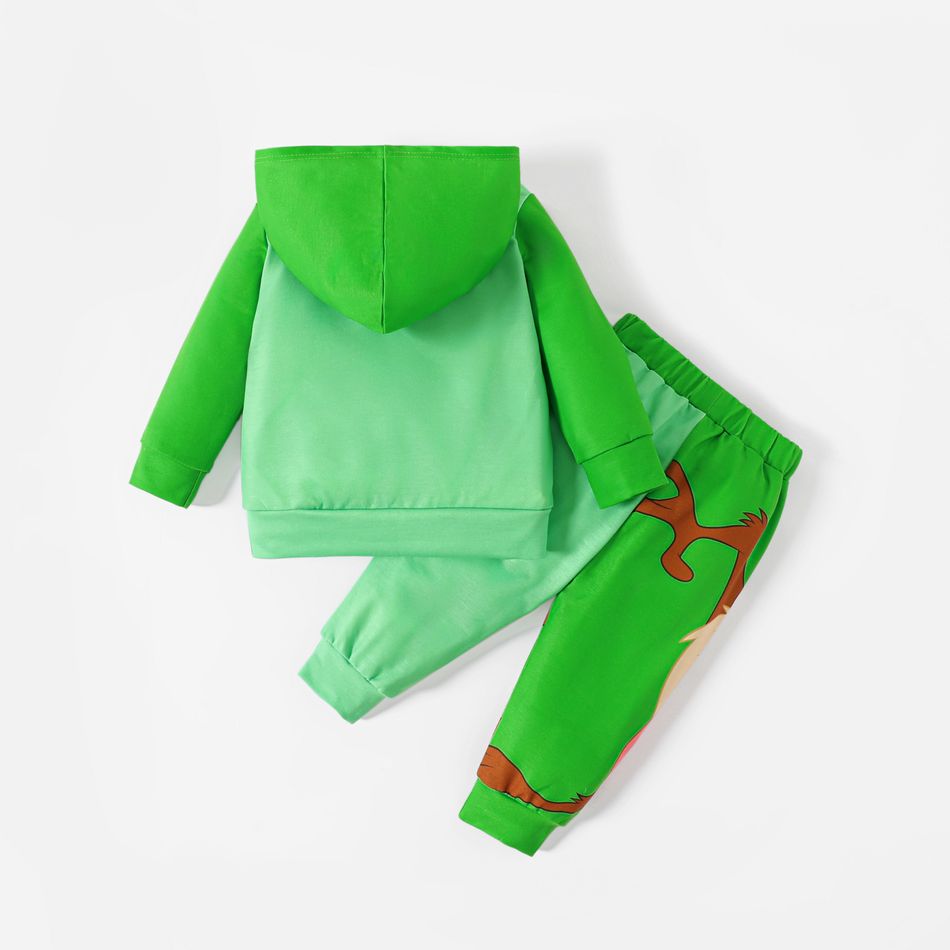 Looney Tunes Baby Boy/Girl Long-sleeve Graphic Hoodie and Sweatpants Set Green big image 3