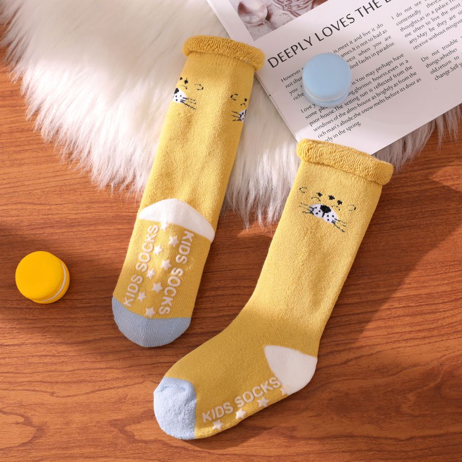 Baby / Toddler Cartoon Animal Print Crew Socks Yellow big image 1