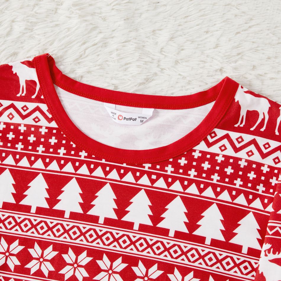 Natal Look de família Manga comprida Conjuntos de roupa para a família Pijamas (Flame Resistant) vermelho 2