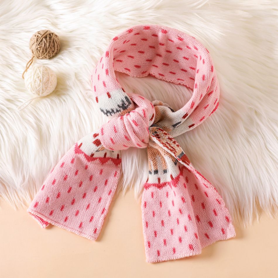 2-pack Baby / Toddler Christmas Knitted Beanie Hat & Scarf Set Pink big image 4