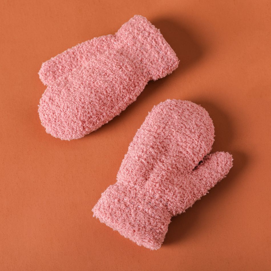 Baby / Toddler Plush Thermal Mittens Gloves Pink big image 5