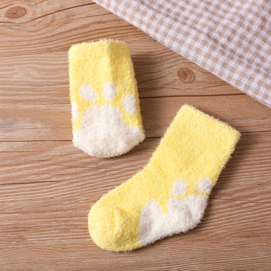 Baby Two Tone Thermal Plush Socks Yellow big image 1