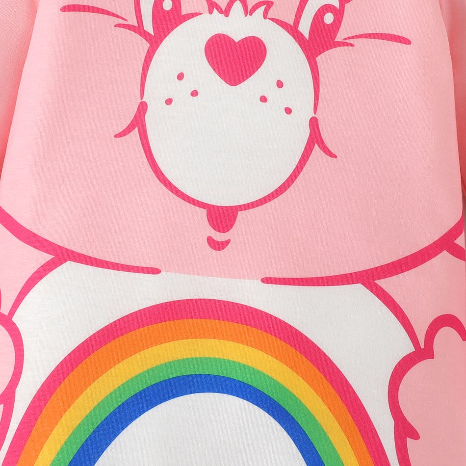 Care Bears Baby Boy/Girl Bear Print 3D Ears Design Long-sleeve Jumpsuit Pink big image 5