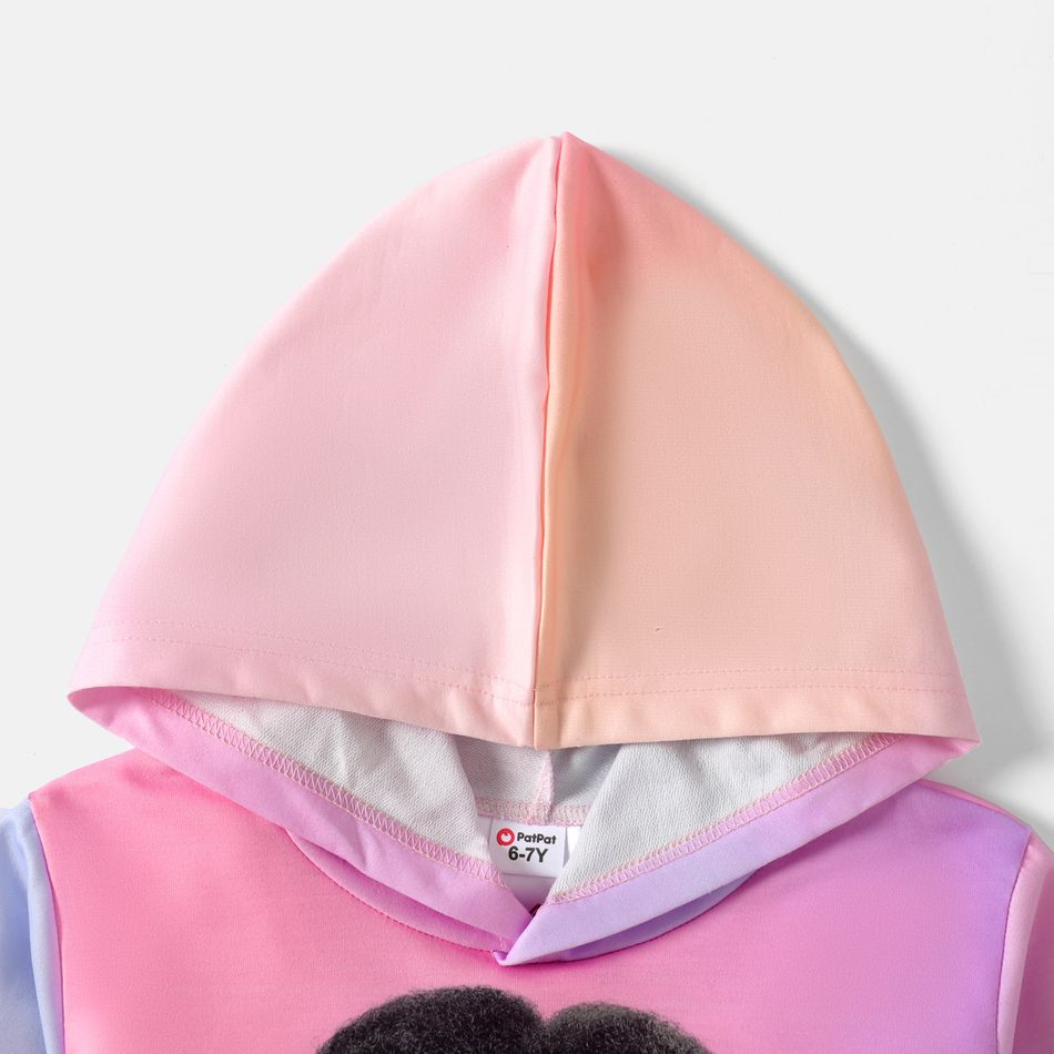 Barbie Kid Girl Character Print Tie Dyed Hoodie Sweatshirt Pink big image 4