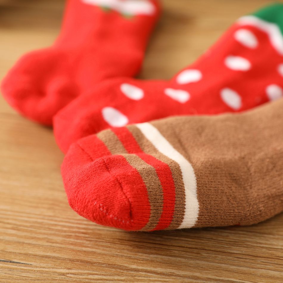 3-pairs Baby Christmas Thermal Socks Set Red big image 5