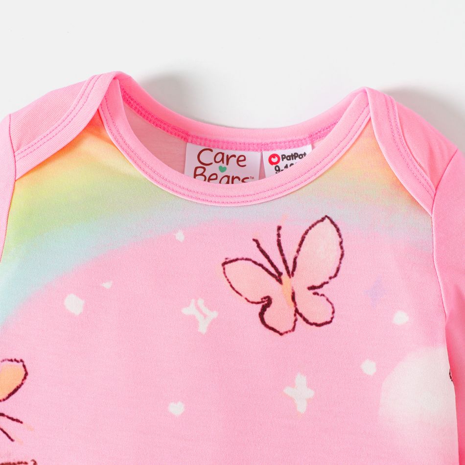 Care Bears Baby Boy/Girl Rainbow and Stars Long-sleeve Jumpsuits Pink big image 5