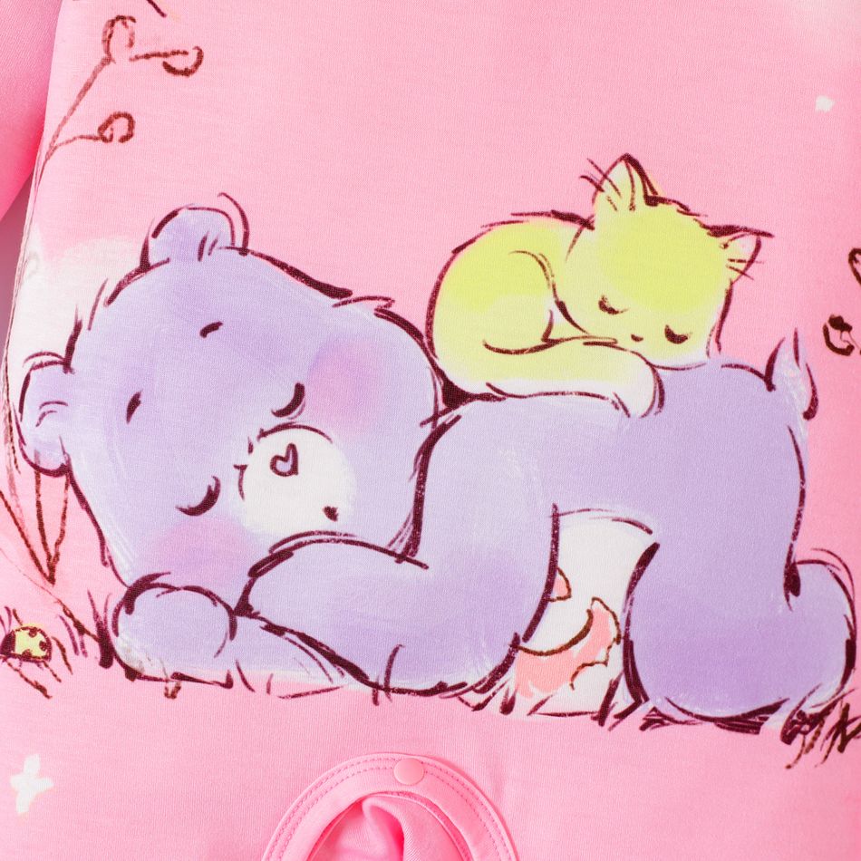 Care Bears Baby Boy/Girl Rainbow and Stars Long-sleeve Jumpsuits Pink big image 4
