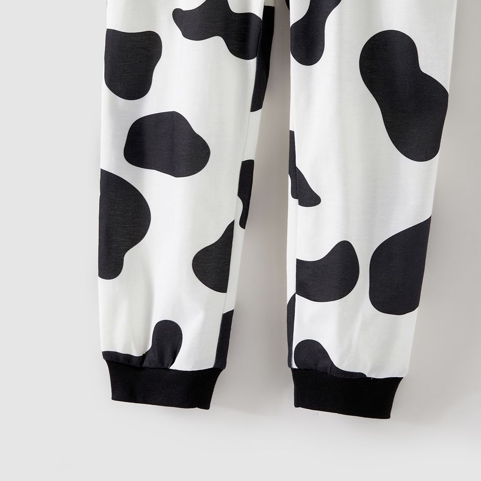 Natal Look de família Padrão de vaca Manga comprida Conjuntos de roupa para a família Pijamas (Flame Resistant) Preto e branco big image 10