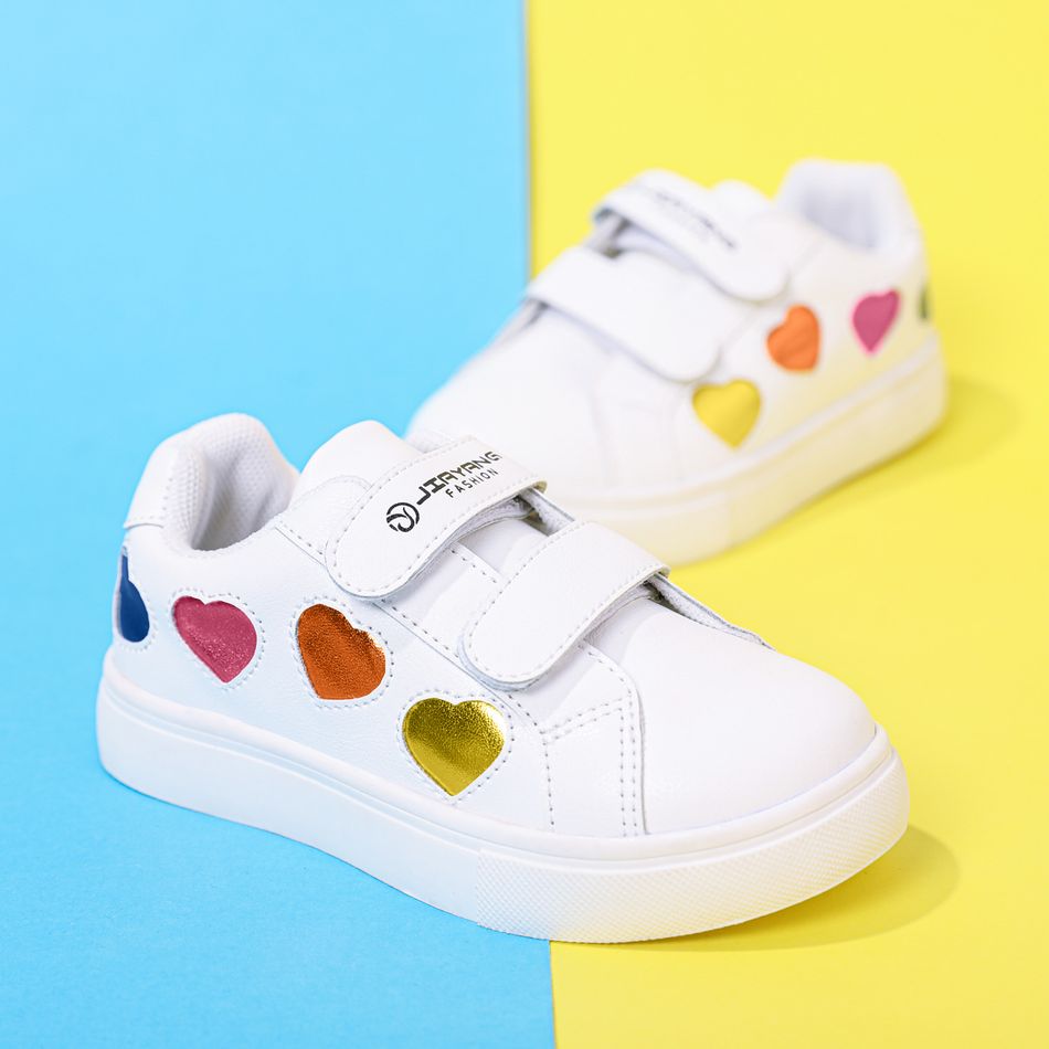 Toddler / Kid Colorful Heart Graphic Casual Shoes White big image 3
