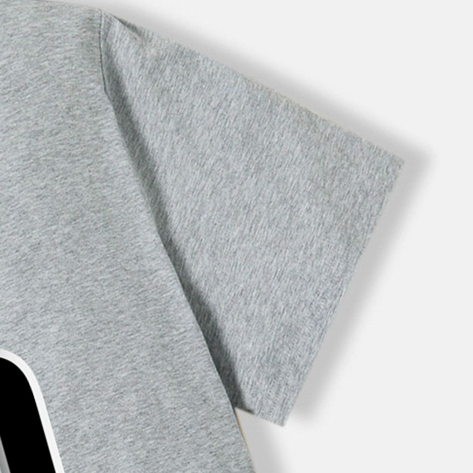 Family Matching Cotton Short-sleeve Graphic Grey Football T-shirts (BRAZIL VS SERBIA) Grey big image 7