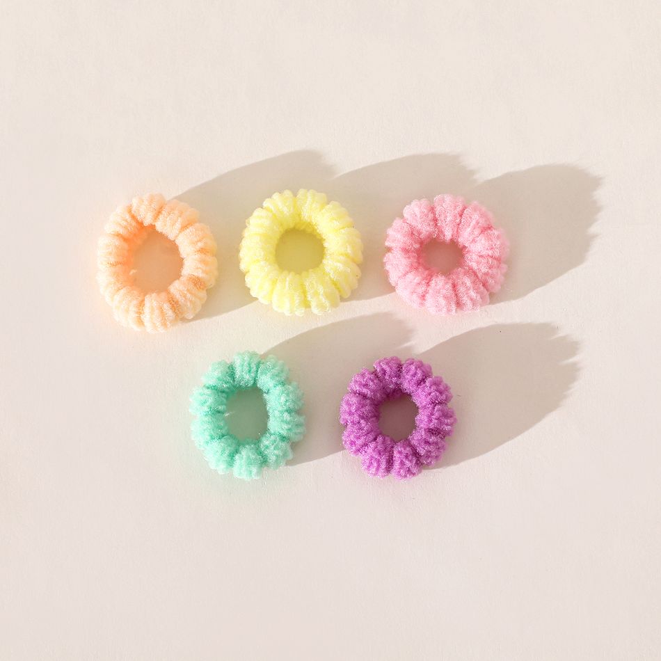 100er-Pack Multicolor-Haargummis aus hochelastischem Nylon für Mädchen Mehrfarbig big image 5