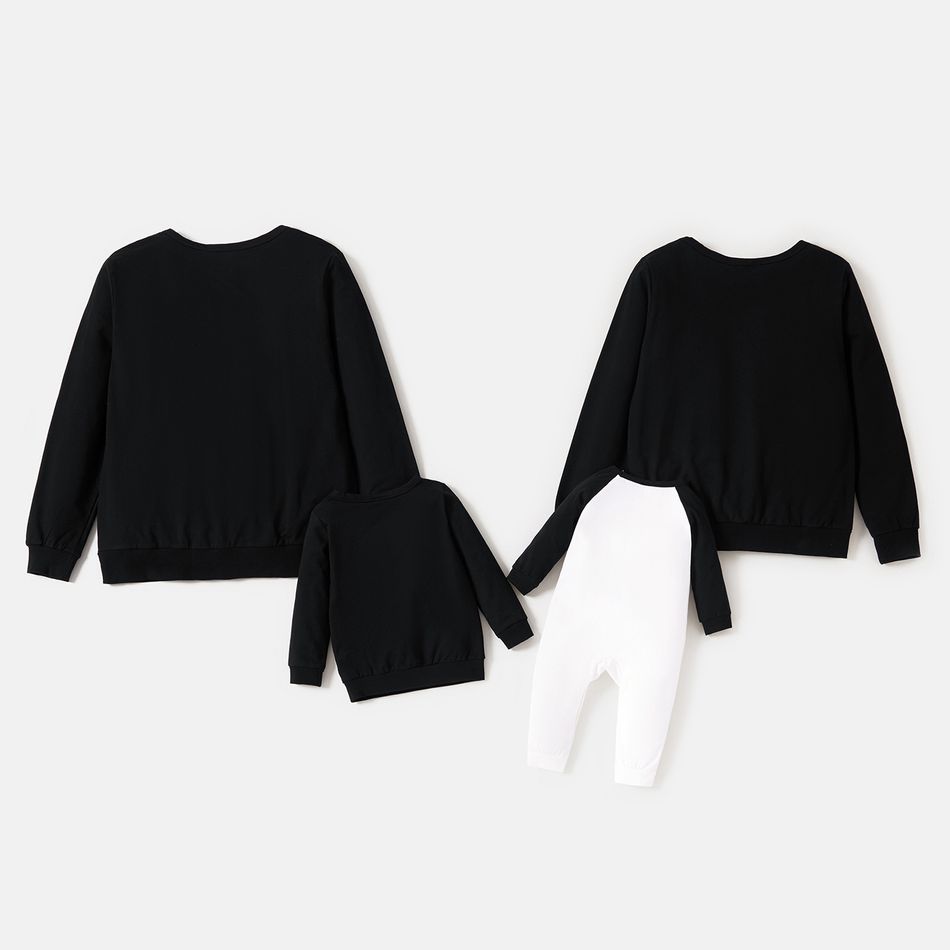 Family Matching 100% Cotton Graphic Black Long-sleeve Football Sweatshirts (Brazil) Black big image 6