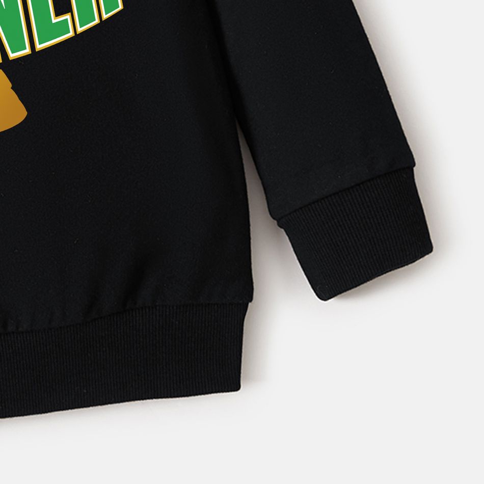 Family Matching 100% Cotton Graphic Black Long-sleeve Football Sweatshirts (Brazil) Black big image 10