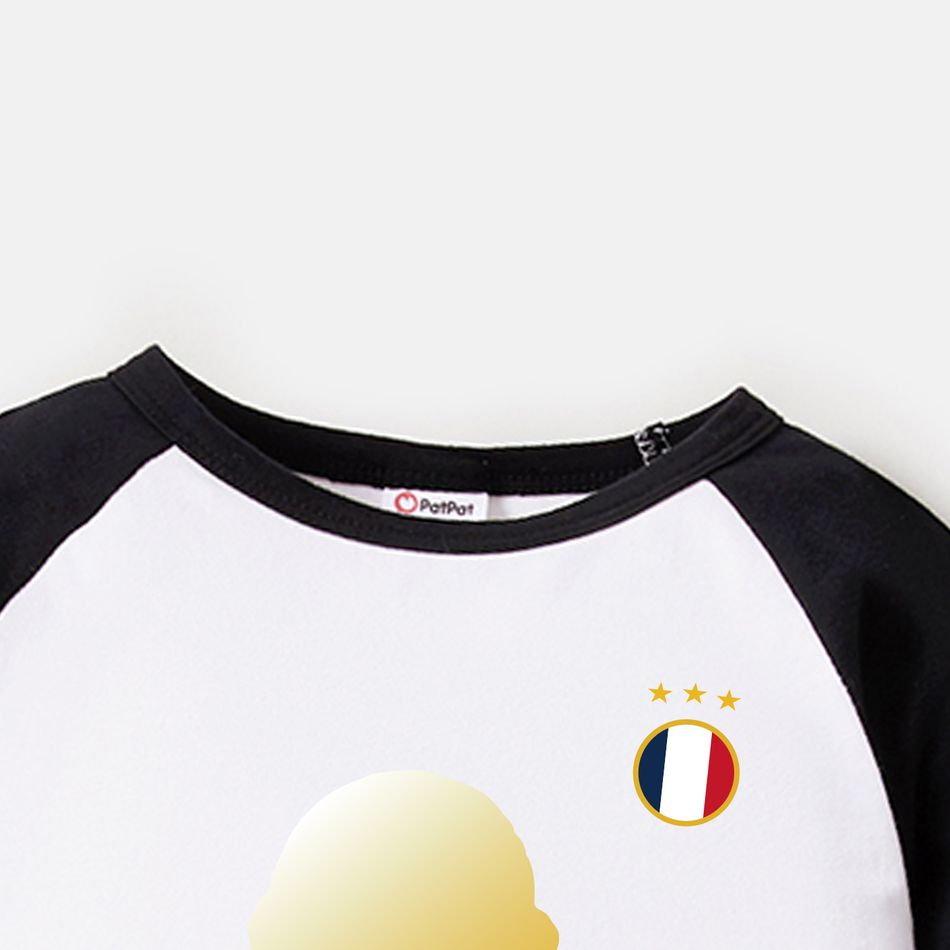 Family Matching 100% Cotton Graphic Black Long-sleeve Football Sweatshirts (France) Black big image 10