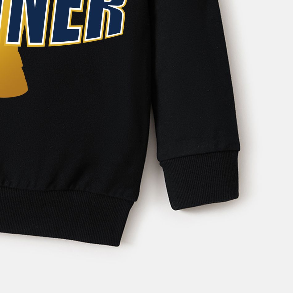 Family Matching 100% Cotton Graphic Black Long-sleeve Football Sweatshirts (France) Black big image 9