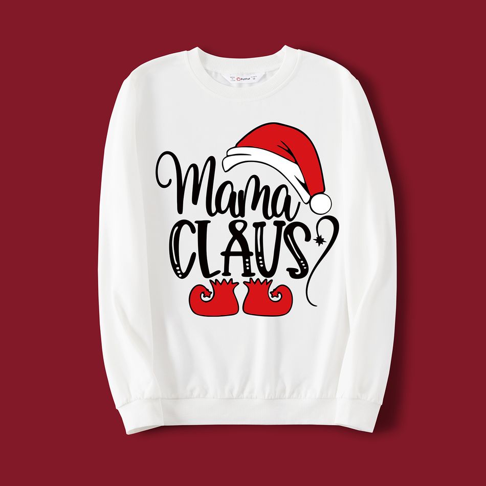 Christmas Family Matching Graphic Print White Long-sleeve Sweatshirts White big image 6