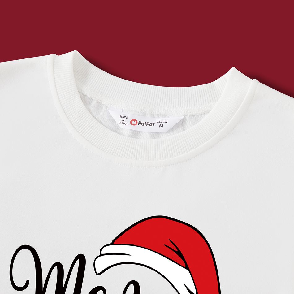 Christmas Family Matching Graphic Print White Long-sleeve Sweatshirts White big image 7