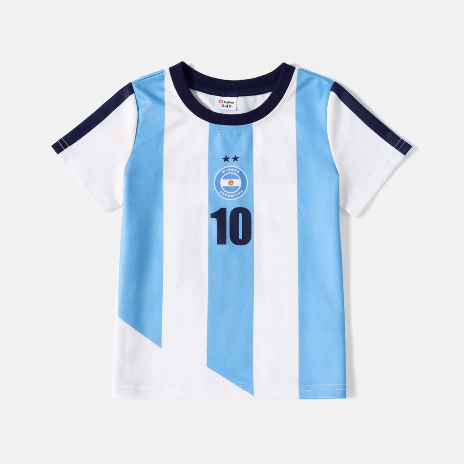 Family Matching Short-sleeve Graphic Blue Soccer T-shirts (Argentina) Blue big image 10