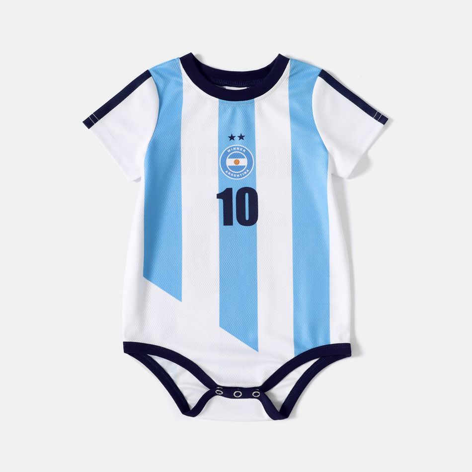 Family Matching Short-sleeve Graphic Blue Football T-shirts (Argentina) Blue big image 1