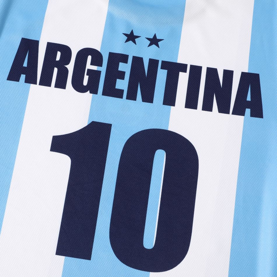 Family Matching Short-sleeve Graphic Blue Football T-shirts (Argentina) Blue big image 3