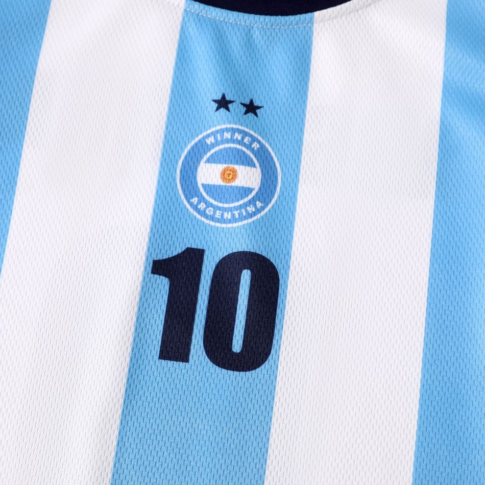 Family Matching Short-sleeve Graphic Blue Football T-shirts (Argentina) Blue big image 9