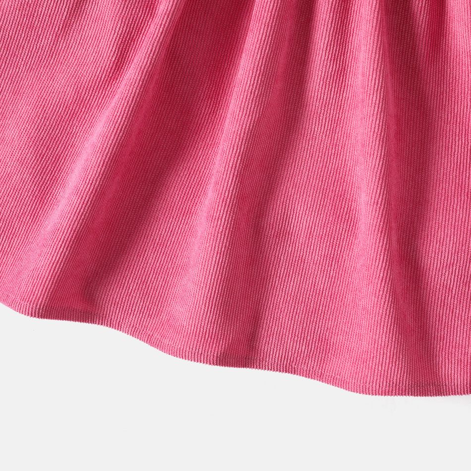 L.O.L. SURPRISE! Toddler Girl Faux-two Stripe Splice Belted Long-sleeve Dress Pink big image 5