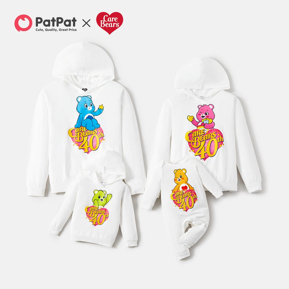 Care Bears Family Matching 100% Cotton Long-sleeve Graphic Print Hoodies White