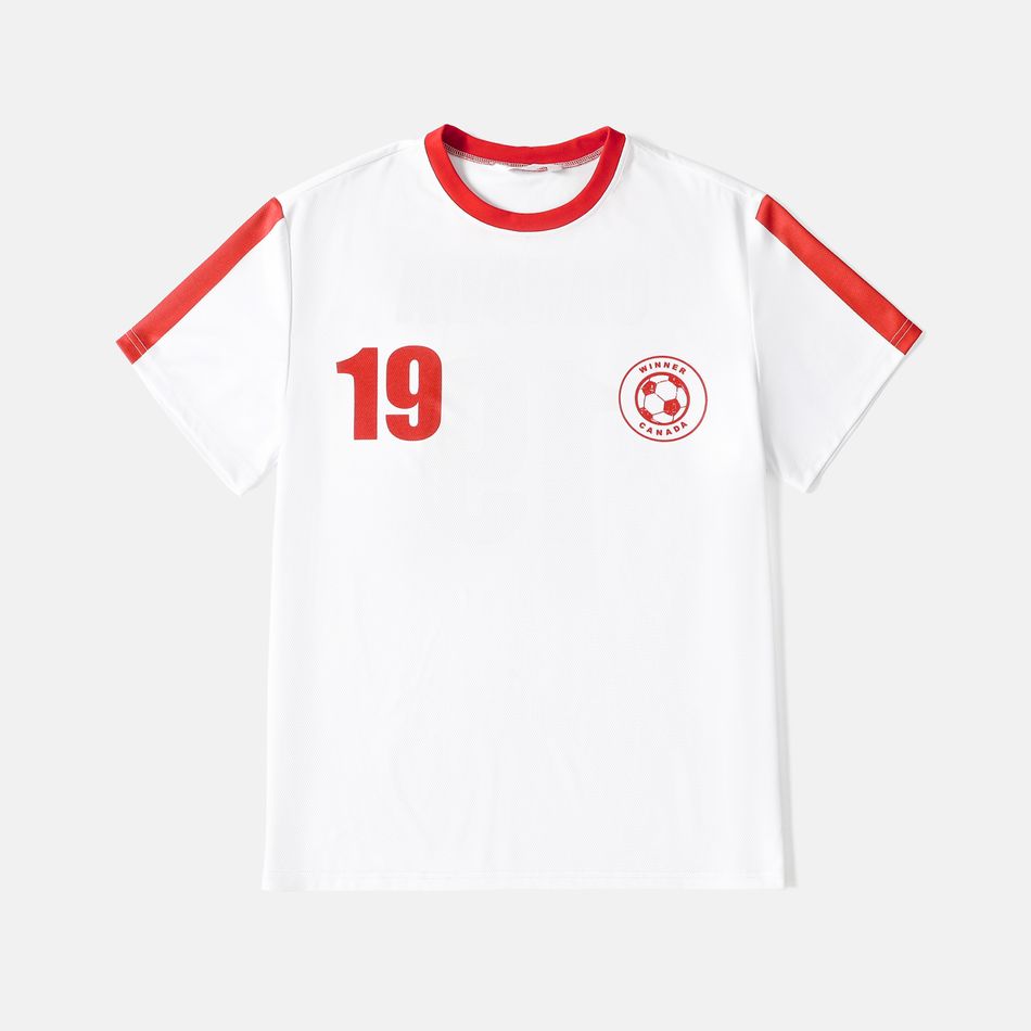 Family Matching White Short-sleeve Graphic Football T-shirts (Canada) White big image 4