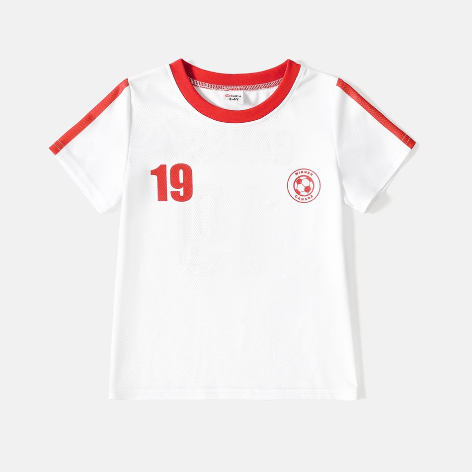 Family Matching White Short-sleeve Graphic Football T-shirts (Canada) White big image 5