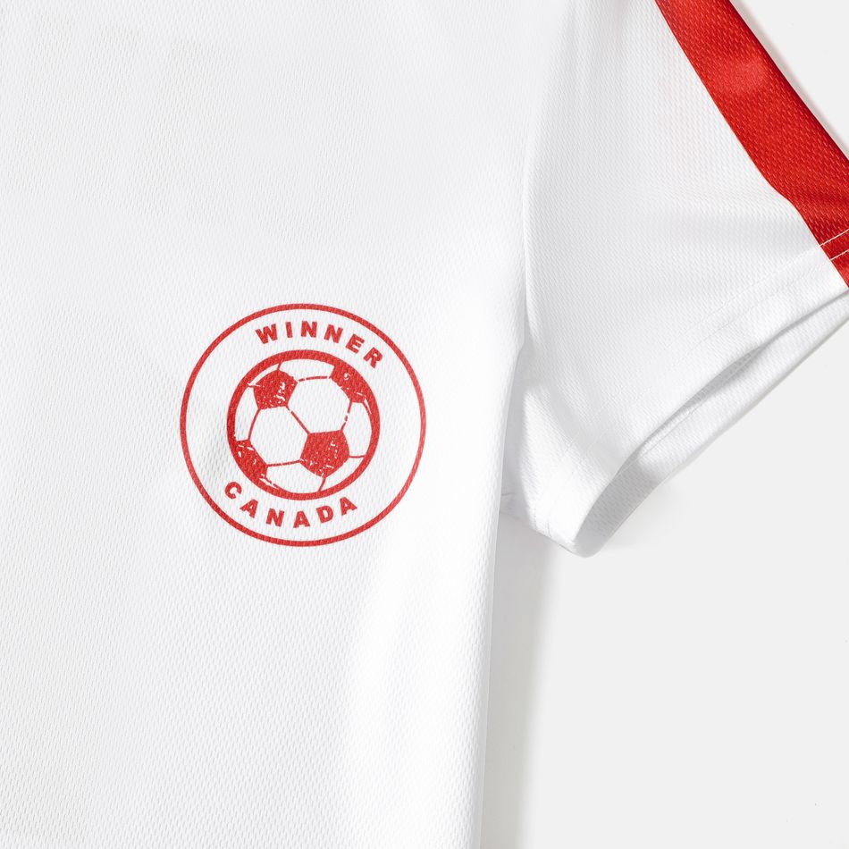 Family Matching White Short-sleeve Graphic Football T-shirts (Canada) White big image 12