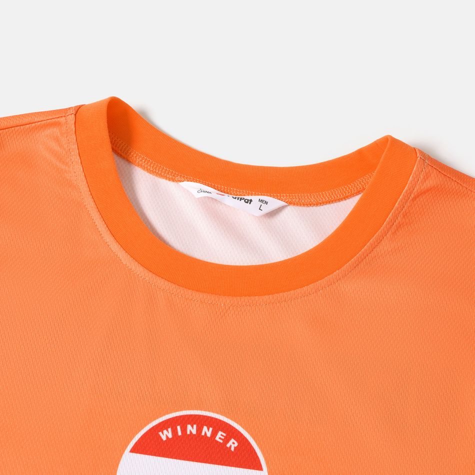 Family Matching Orange Short-sleeve Graphic Football T-shirts (Netherlands) Orange big image 9