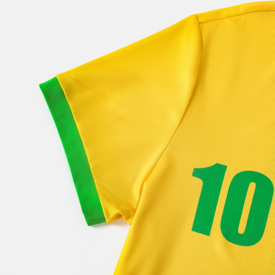 Family Matching Short-sleeve Graphic Yellow Football T-shirts (Brazil) Yellow big image 10