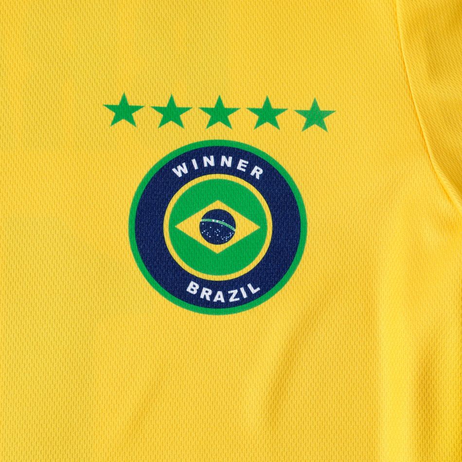 Family Matching Short-sleeve Graphic Yellow Football T-shirts (Brazil) Yellow big image 11