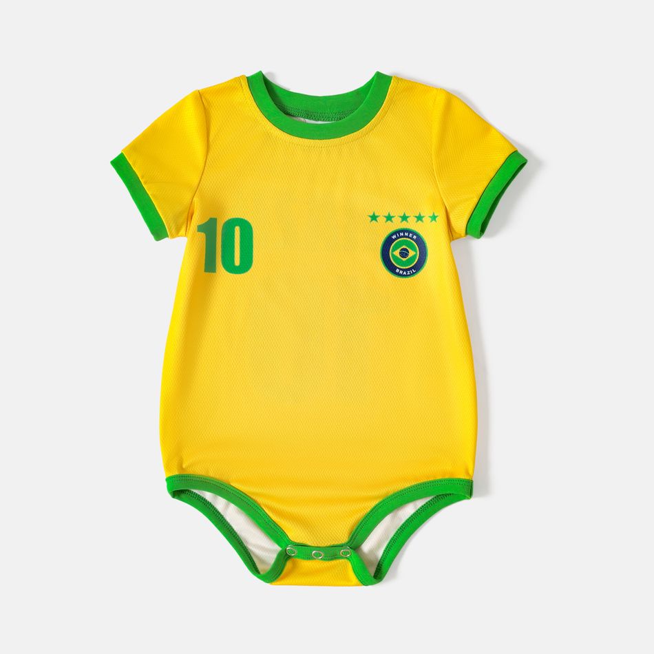 Family Matching Short-sleeve Graphic Yellow Football T-shirts (Brazil) Yellow big image 9