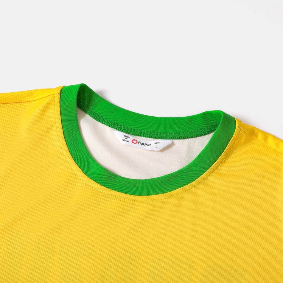 Family Matching Short-sleeve Graphic Yellow Football T-shirts (Brazil) Yellow big image 13