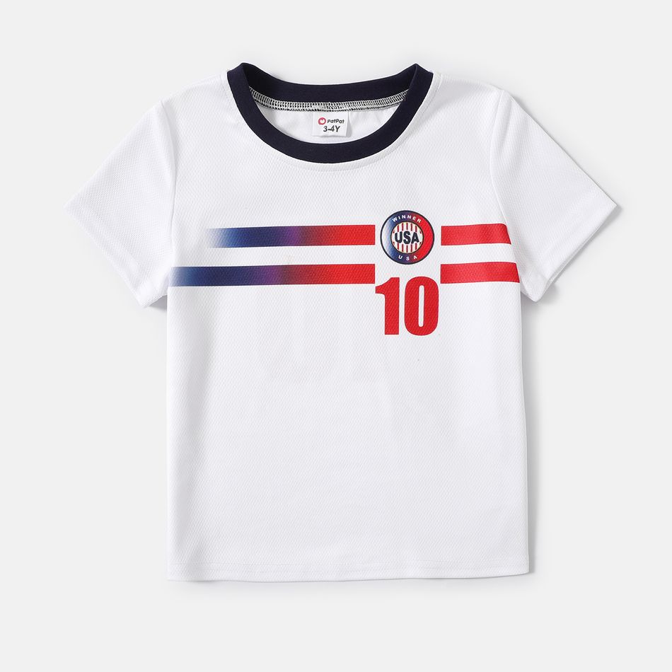 Family Matching Short-sleeve Graphic White Soccer T-shirts (USA) White big image 10