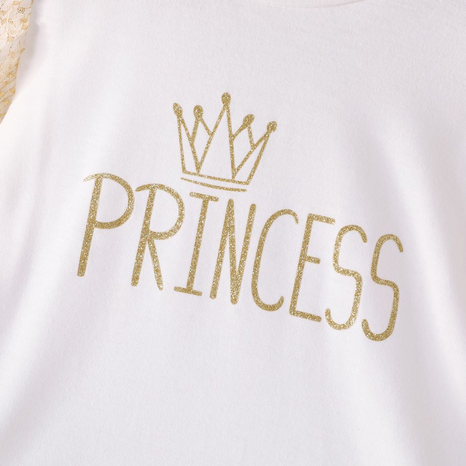 Enfant en bas âge Fille Col montant Doux Manches longues T-Shirt Blanc big image 4