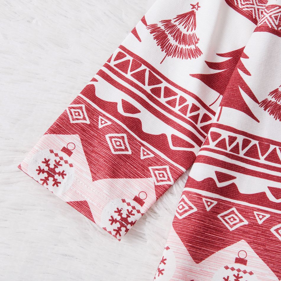 Christmas Family Matching Allover Xmas Tree Print Long-sleeve Naia Pajamas Sets (Flame Resistant) Cameo brown big image 9