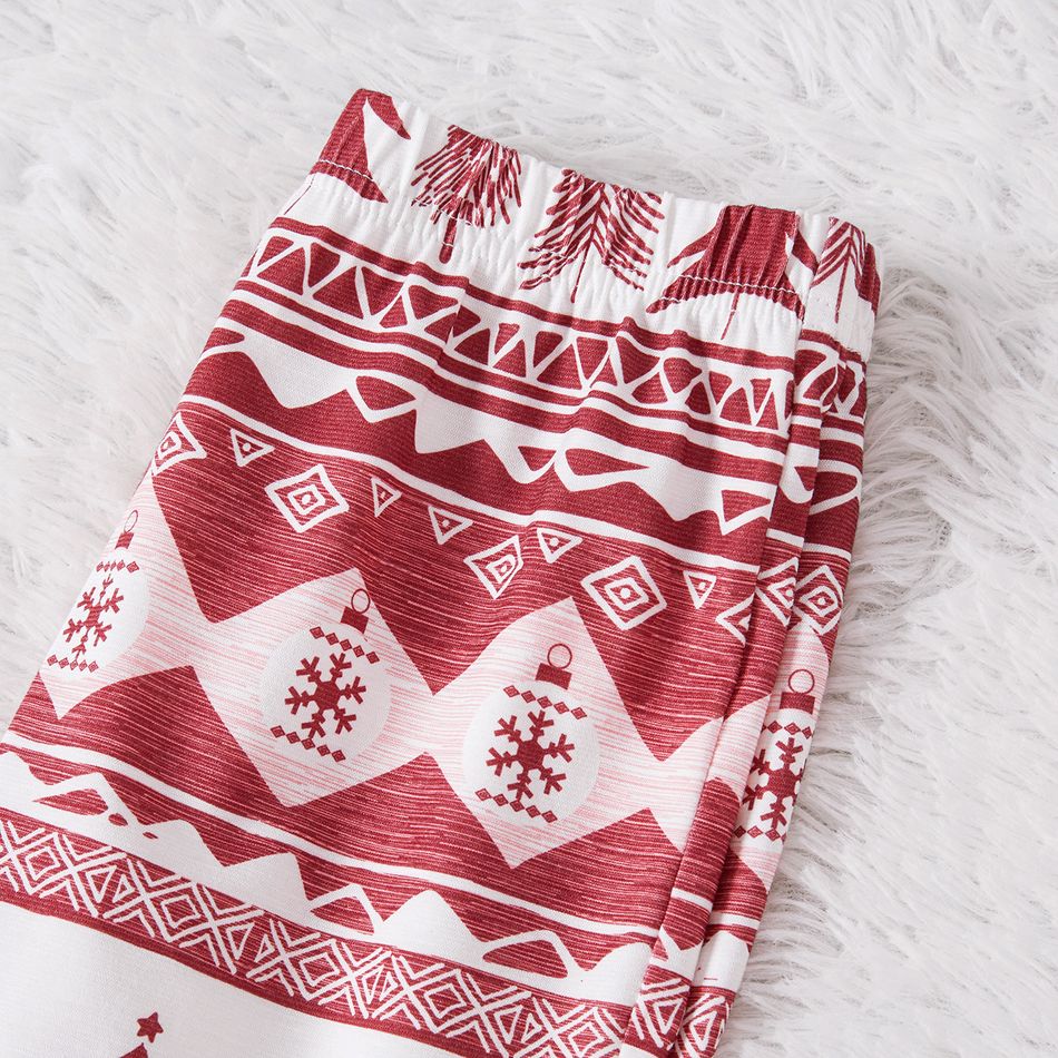 Christmas Family Matching Allover Xmas Tree Print Long-sleeve Naia Pajamas Sets (Flame Resistant) Cameo brown big image 5