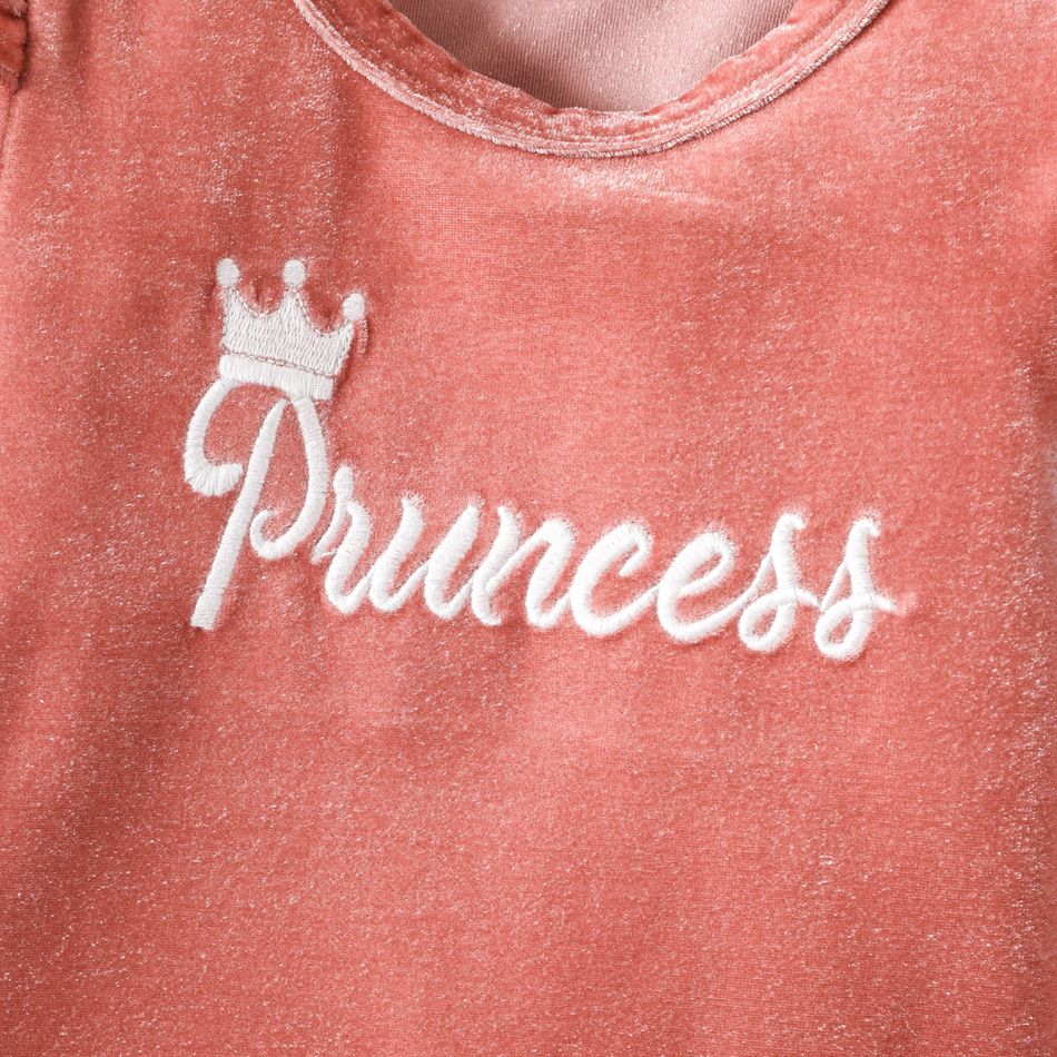 2 Stück Kleinkinder Mädchen Flatterärmel Süß Sweatshirt-Sets rosa big image 3